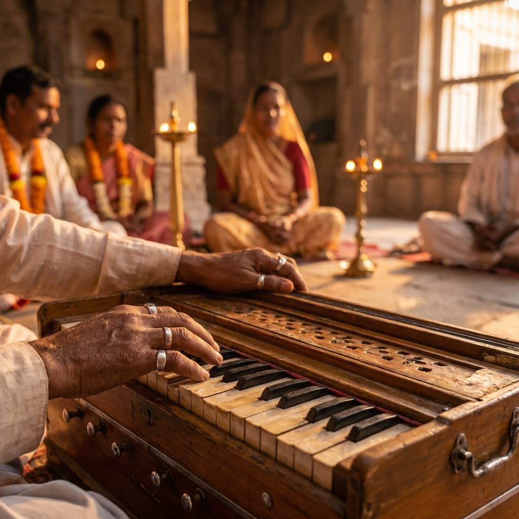 Harmonium and devotional singing